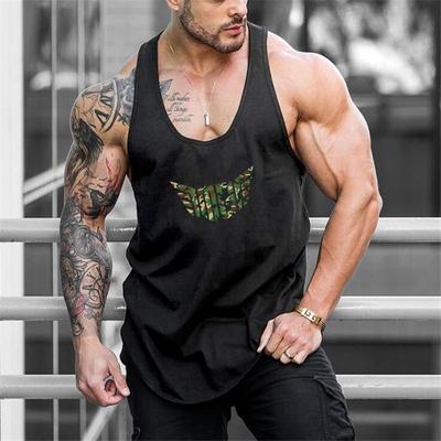 Męska letnia koszulka sportowa bez rękawów z nadrukiem, pasująca do wszystkiego, na siłownię, do biegania, do treningu, fitness tanktop, ubrania do kulturystyki