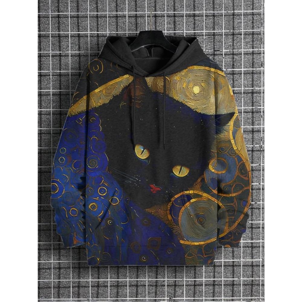 2026 Men's Hoodies Funny Cat Dinosaur UFO Art 3D Printed Cartoon Sweatshirt Men Women Tracksuit Oversized Casual Street Y2k Coat