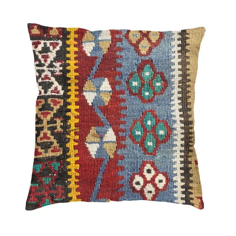 Aksaray Antique Turkish Kilim Square Pillow Cover Decoration Boho Bohemian Ethnic Persian Tribal Cushion Cover Throw Pillow