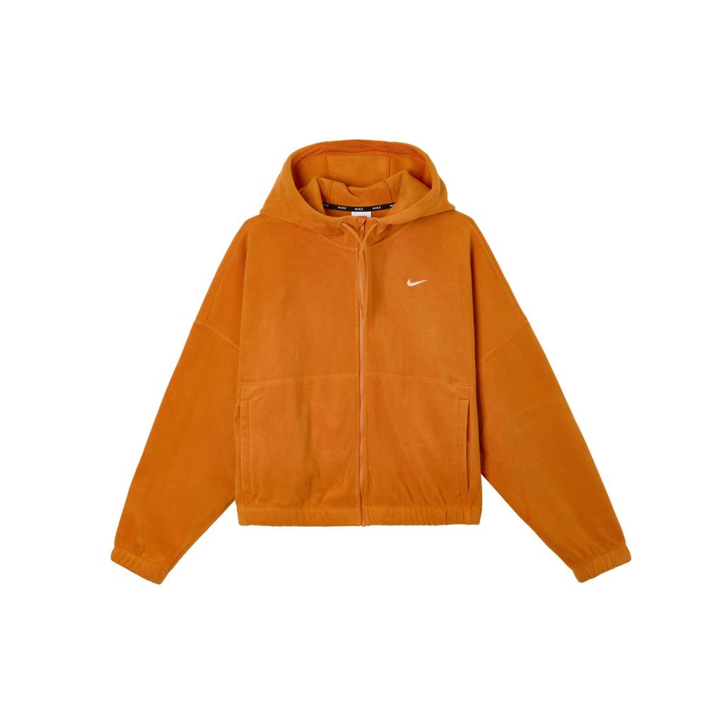 Nike Therma-Fit One Solid Color Hooded Casual Zip Fleece Jacket Women Jackets Campfire-Orange FB5639-893