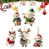 Reusable Christmas Party Favors Cute Animal Ornament, 2D Flat Sheep Dog Double-Sided Tree Hanging Supplies Acrylic Xmas Decoration for Lovers Holiday