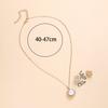 South Sea Shell Pearl Gold-Color Jewelry Sets for Women Cubic Zirconia Necklace Earrings With Party Birthday Wedding Gift