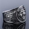 Retro Domineering Three-dimensional Bear Head Stainless Steel Ring Old Craftsmanship Men's Personality Trend Ring Decoration