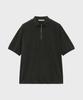 Diantipeullaespom Pigment Oversized Zip-Up Pique Shirt (Charcoal)