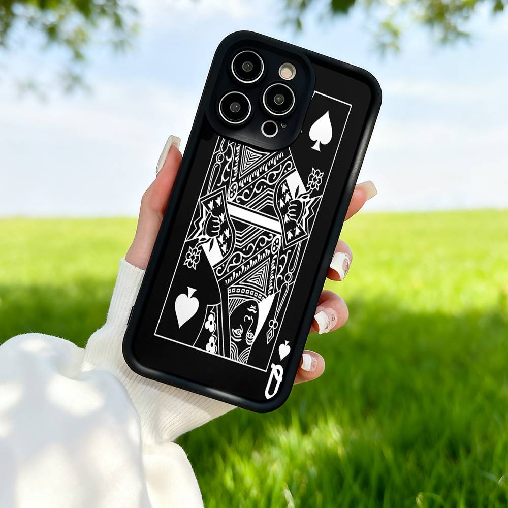 Playing Cards Silicone Soft Phone Case For IPhone 17 16 15 14 13 12 11 Pro Max Plus 16E Shockproof Back Cover