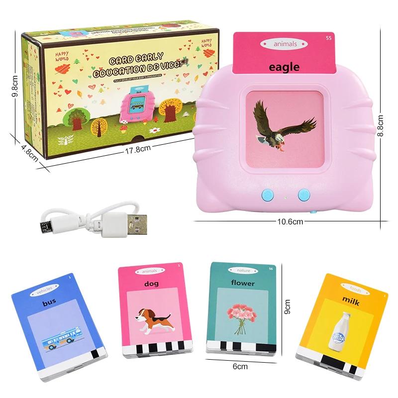 Early Education Learn English Words Toys Kids Audio Electronic Cards Book Cognitive Talking Flash Cards Game for Toddlers Gift