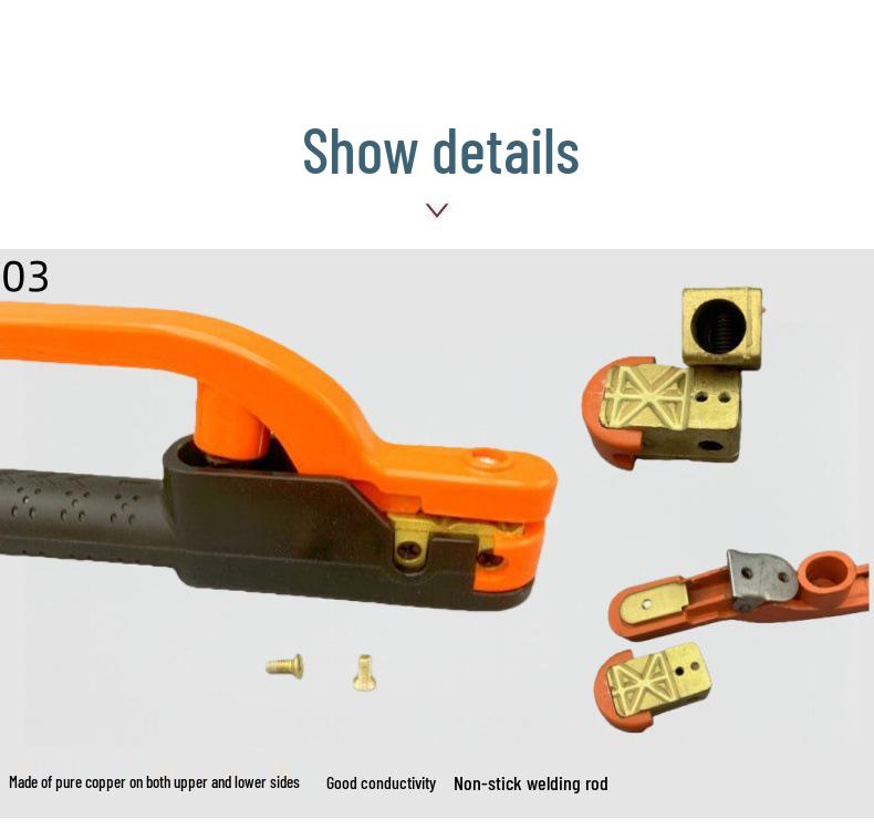 800W High-Power Double-Sided Copper Welding Holder - Anti-Scald, Thickened, Japanese Forged, High Temp Resistant