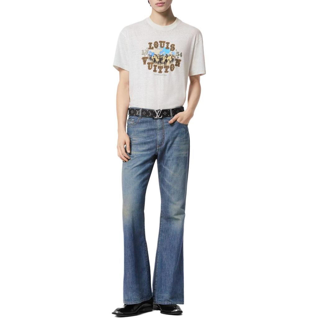 Louis Vuitton Graphic Cotton And Linen Blend T Shirt 1AFWUR