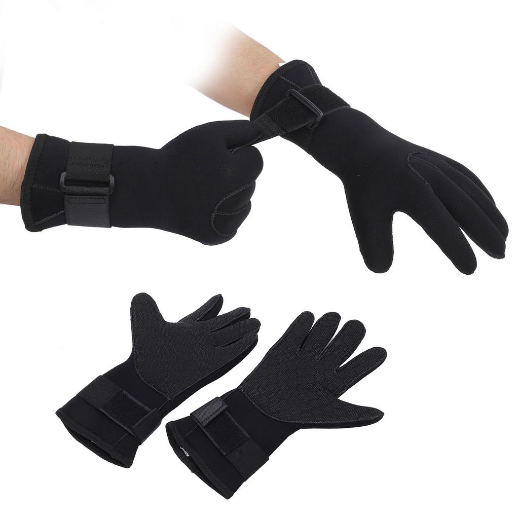 2 Pcs Diving Gloves 5MM Comfortable Non Slip Thickened Warm Wear Resistant Handguard Diving Gloves