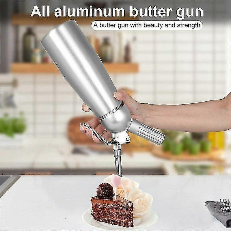 Whipped Cream Dispenser, Cream Whipper, 3 Various Stainless Culinary Decorating Nozzles Homemade Cream Maker