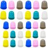 30 Pack Rubber Finger Tips, Rubber Thimbles for Office Work, Crafting, Guitar Playing and Skin Picking Control, Silicone Rubber Finger Covers In 6