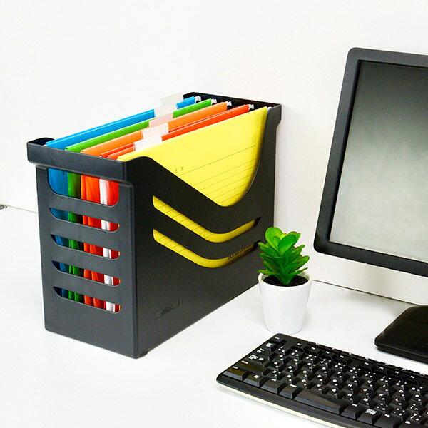 CREWS Office Box OB-2000 File Stationery Document Case Storage A4 Hanging Imported Design Remote Work Organization Black Blue