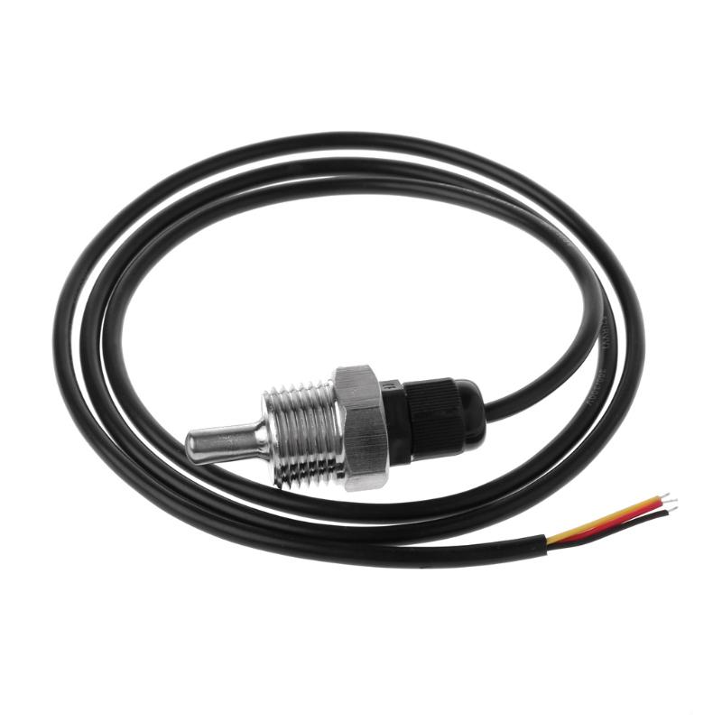 DS18B20 Digital Temperature Sensor G1/2\" Thread Probe DIA=7mm 3-core Wire SUS304 Drop Ship
