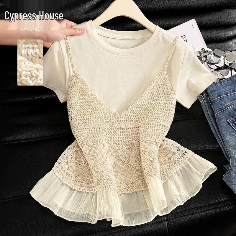

Women s Crocheted Hollow Out Two-Piece Set One Size