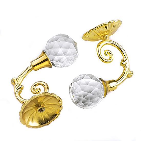 2 Pcs Large Rhinestone Hanging Hooks Curtain Wall Tie Back Hook Hanger Holder