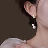 Diamond Heart Tassel Pearl Earrings: 2026 Light Luxury Niche Design, High-End Elegant Studs for Women