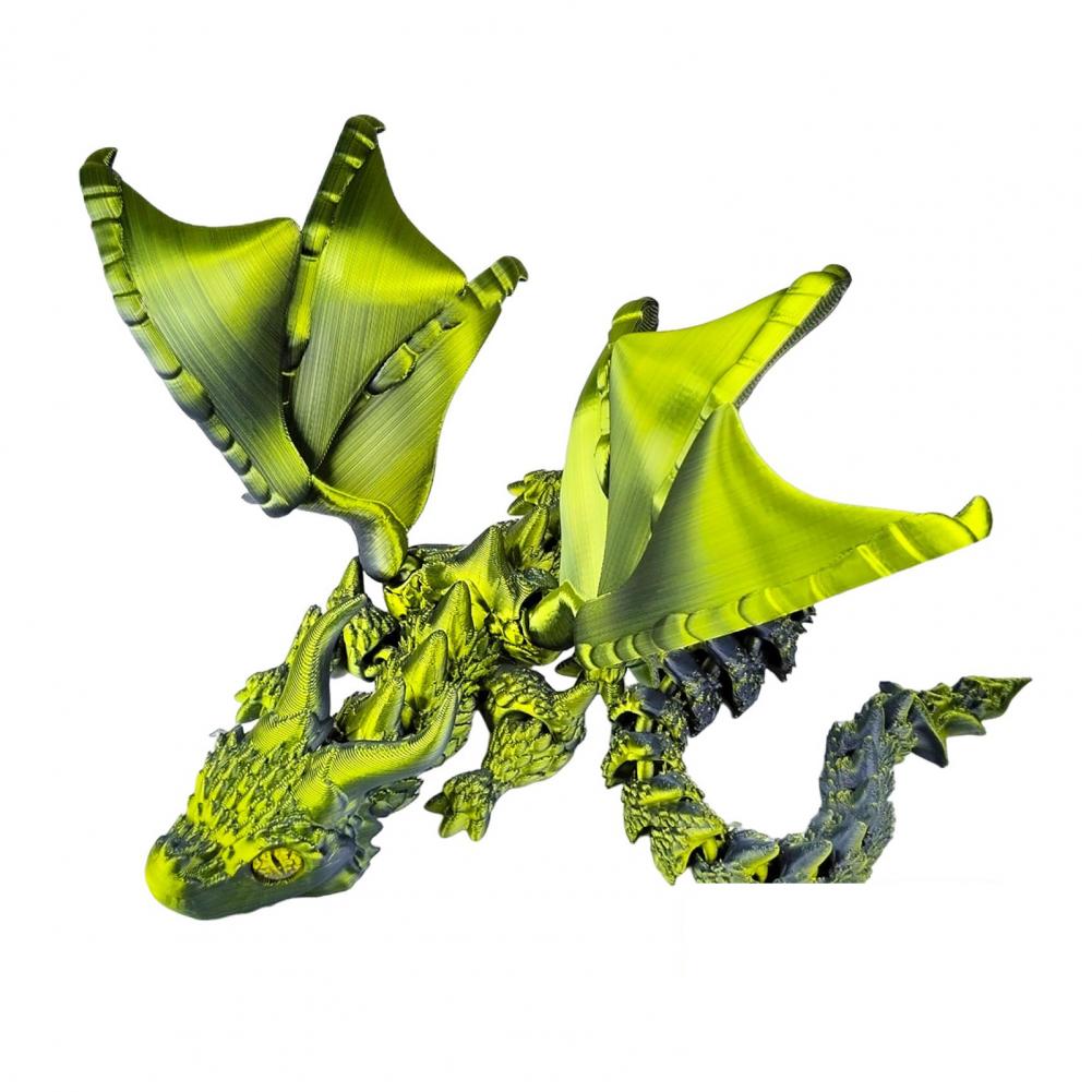 3D Printed Dragon Ornament Stress Relief Articulated Dragon Figurine With Wings Flexible Realistic Dragon Sculpture Home Decor