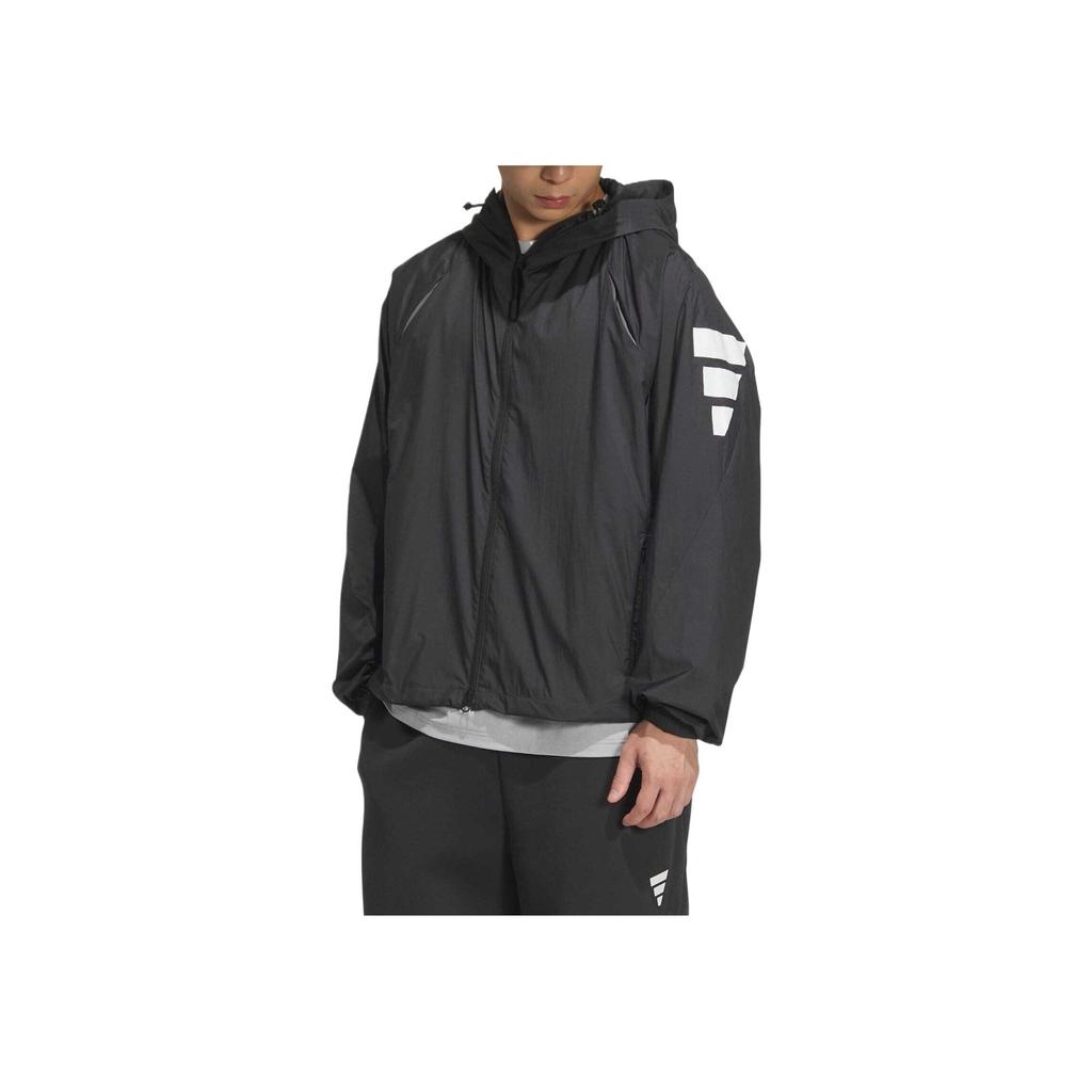 Adidas Future Style Breathable Comfortable Soft Skin-Friendly Jacket Men Jacket Carbon-Black JM6234