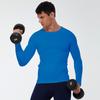 Men's Solid Color Long Sleeve Compression Sport Shirt - Sweat-Wicking, Quick-Drying, Elastic Fitness Running Top