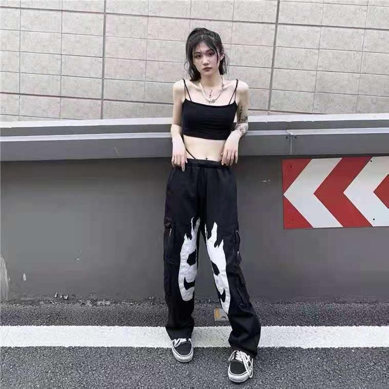 Buy Skull Embroidery Pockets Cargo 