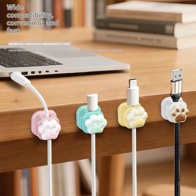 Adorable Cats Shaped Cable Management Clip With Powerful Magnets For Multiple Device Charging Cords