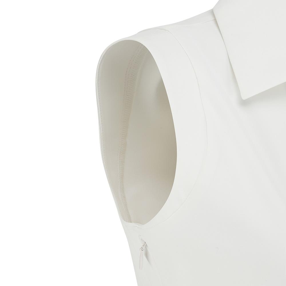 MALBON GOLF Slim Fit Pleated Layered Performance Dress White (Woman)