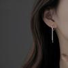 LByzHan 925 Silver Box Chain Tassel Hoop Earrings For Women Minimalist Wedding Jewelry Gift