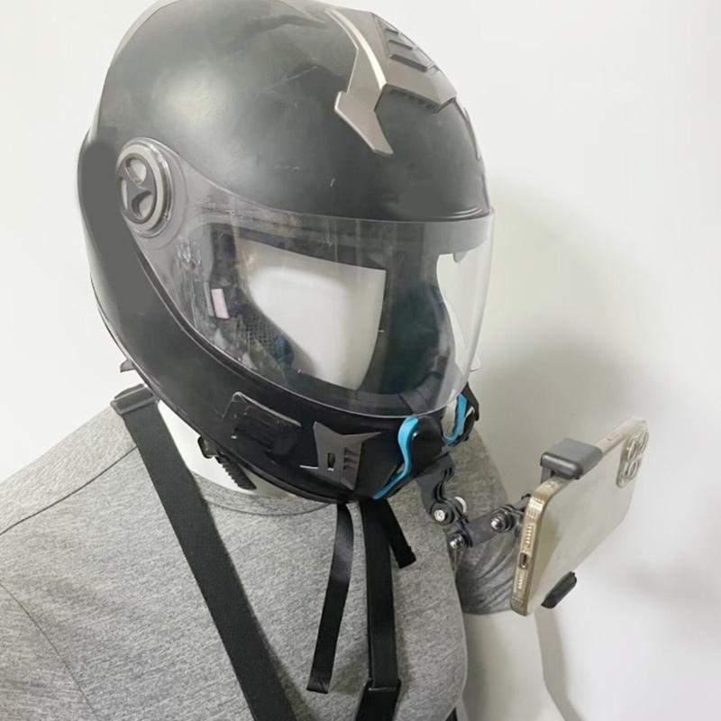 6 Piece Motorcycle Helmets Chin Mount Kit with Long Thumb Screw for Action Cameras and Smartphones