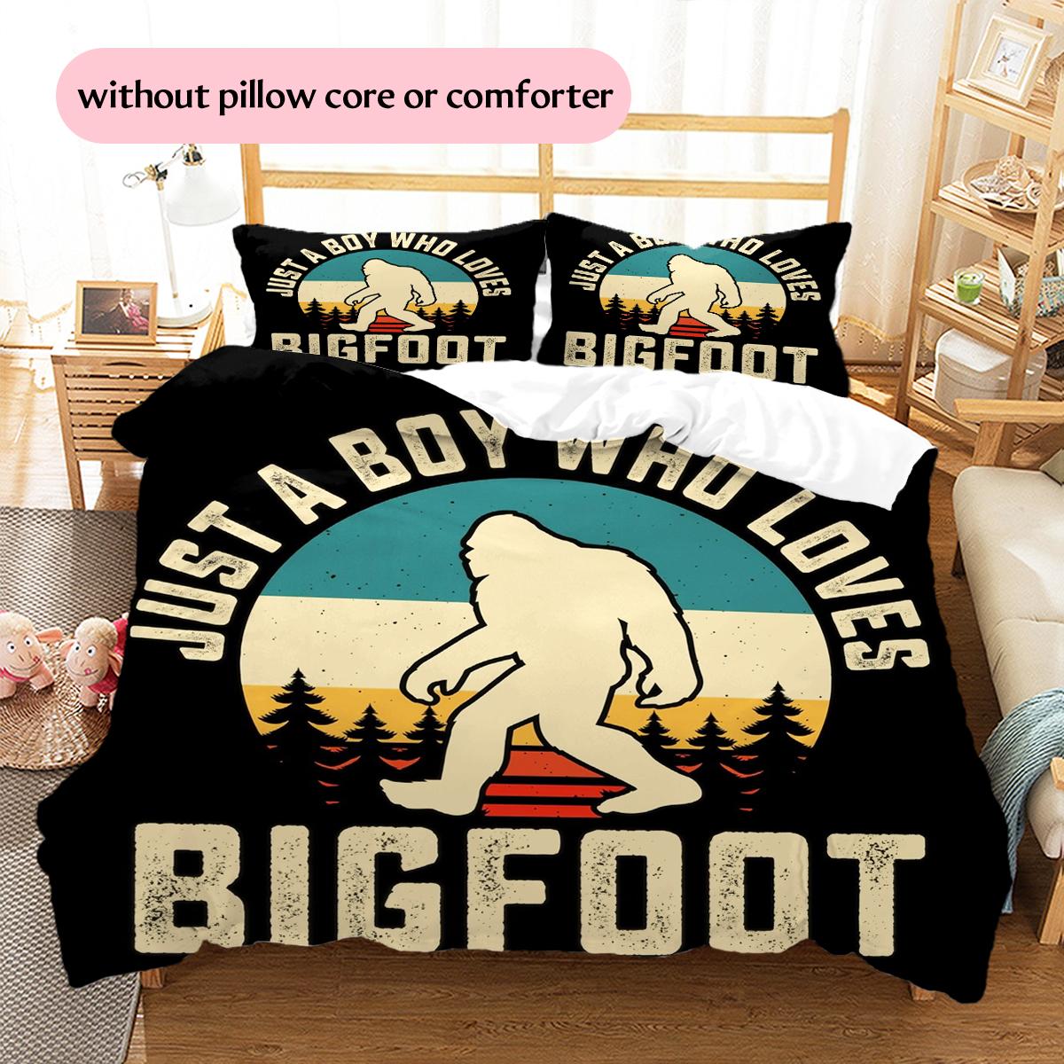 

Bigfoot Pattern Bedding Home Decoration Birthday & Festival Gift (1 * duvet cover + 2 * pillowcase, without core) 135x200cm