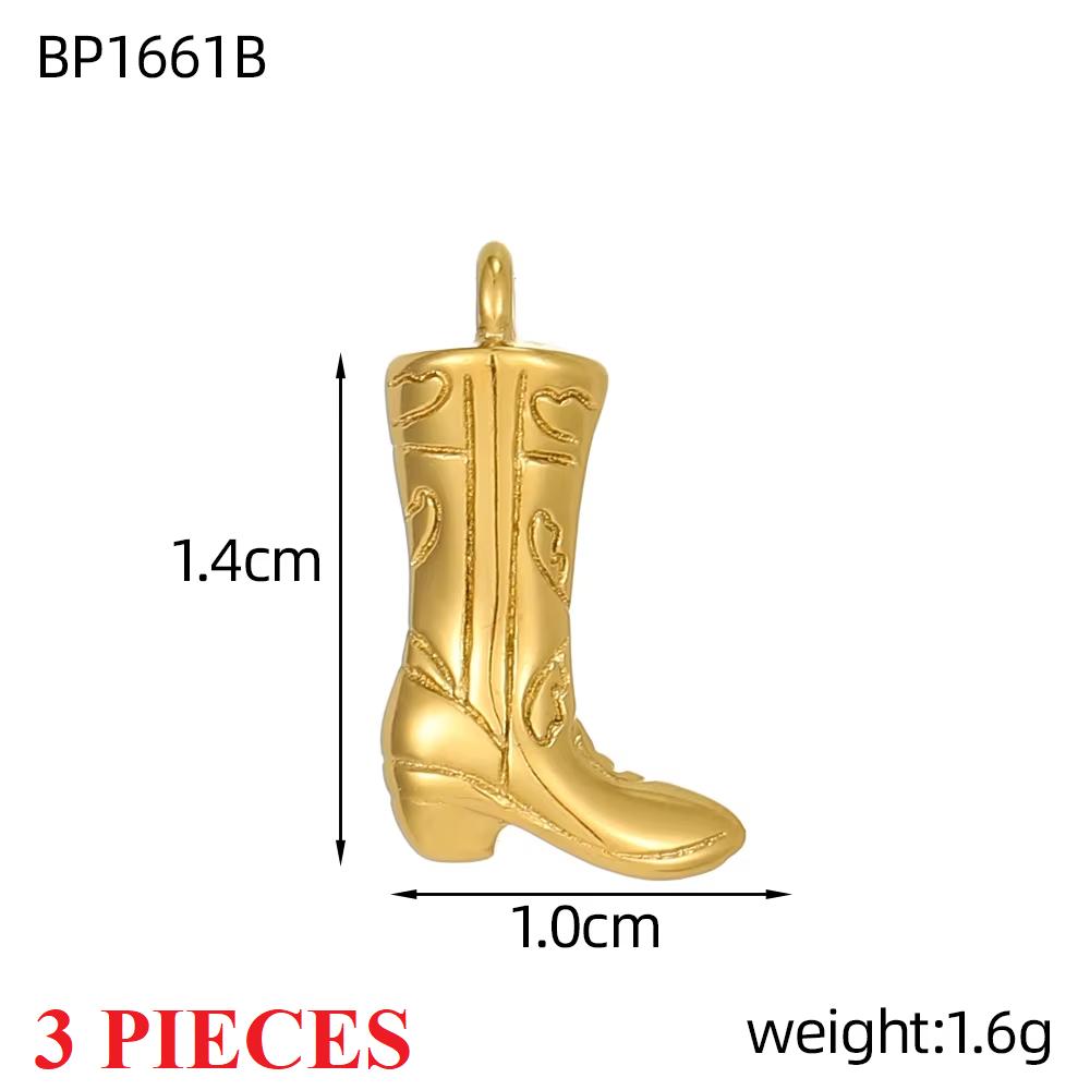 3PCS/LOT CARLIDANA Gold Plated Enamel Charms, Sun Star Boots Halloween Pendants, Stainless Steel DIY Jewelry With Clasp