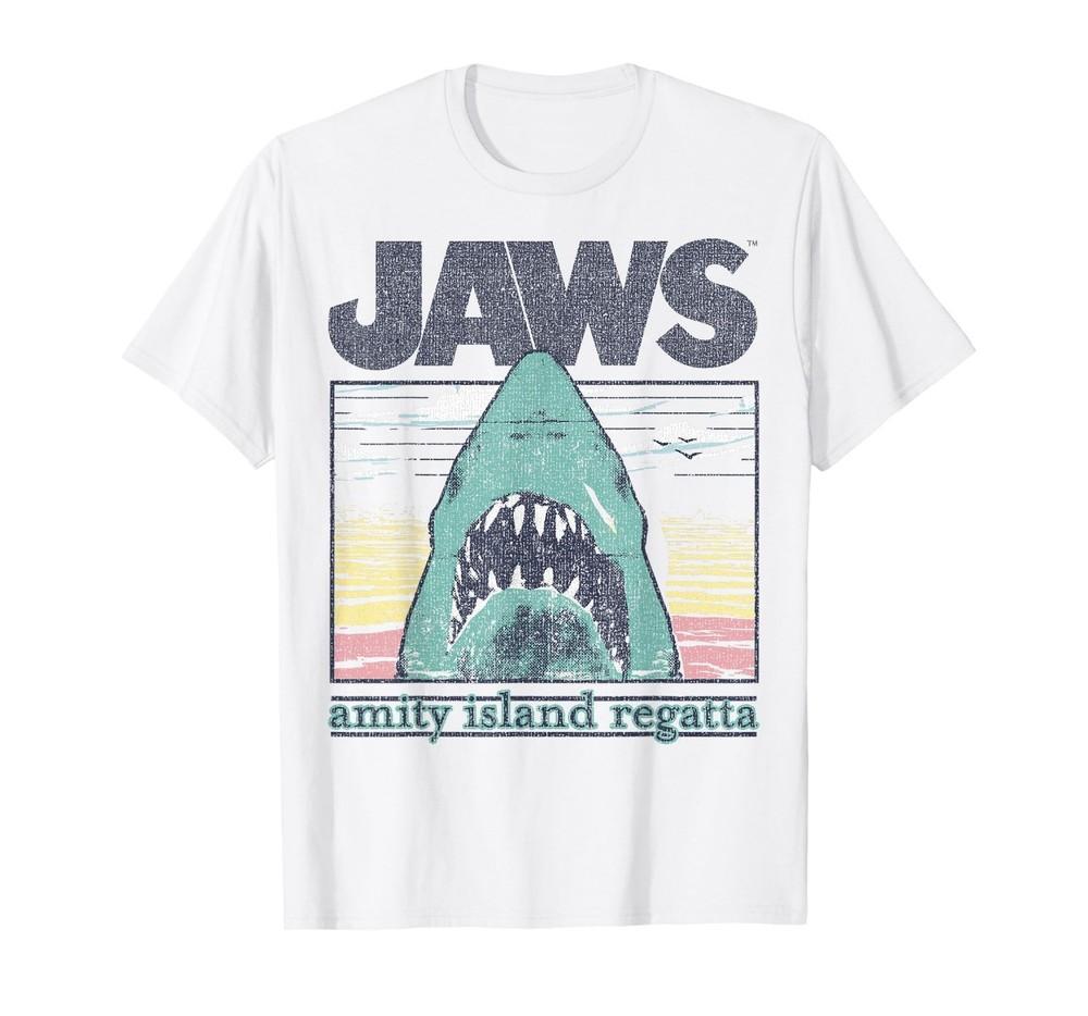 

Jaws Distressed Pastel Amity Island Regatta Portrait T-Shirt S