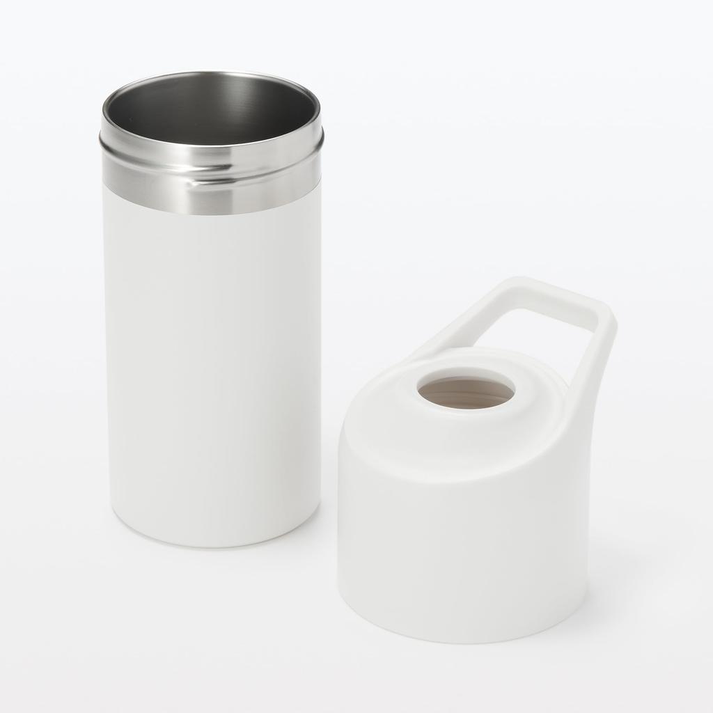 MUJI Portable Cooler Holder for PET Keeps Drinks MDP81A4S Bottles, Chilled, White, 500-650 mL,