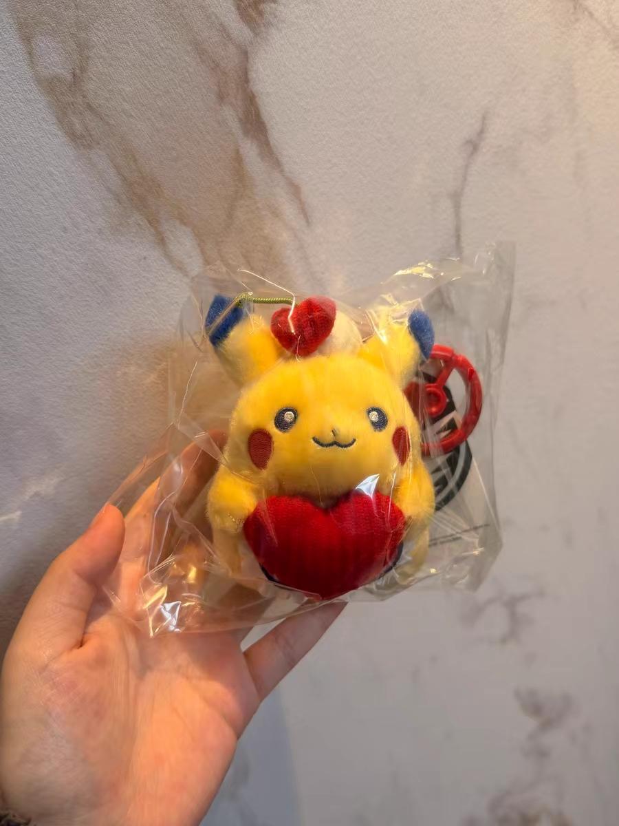 Official Cafe Series Plush Keychain Set Heart And Burger Design орхидейный