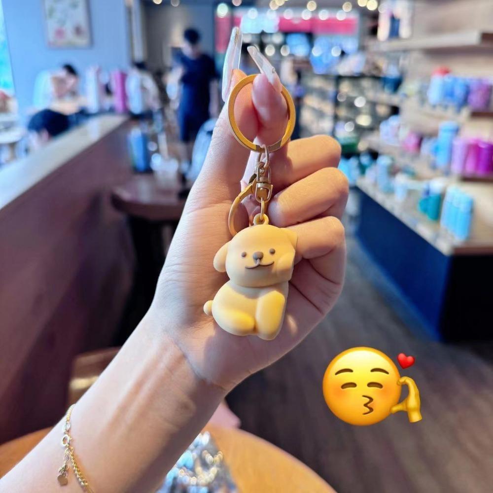 Porte-clés magnétique pour couple avec motif chiot ne quittera jamais, mignon et joli pour sac d'école, bijoux, cadeau pendentif
