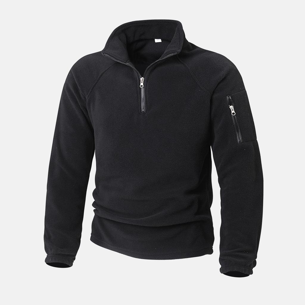 Men's Tactical Fleece Zipper Pullover Jacket - Stand-up Collar for Autumn/Winter Outdoor Sports