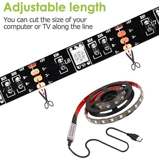 Strip Light LED Atmosfære Levende Forbedre RGB farger Fleksibel båndadapter Strip Light for TV