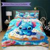 Stitch Cartoon Prints bedding, duvet cover and pillowcases, birthday gift (1 duvet cover + 2 pillowcases, pillow insert not included)JM017