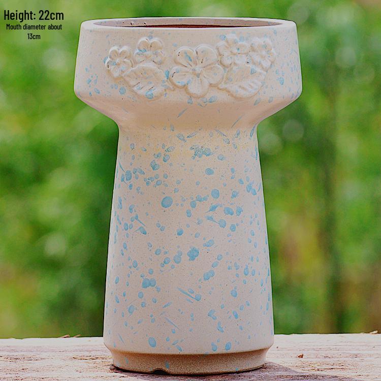 Minimalist Large Coarse Pottery Flower Pot for Succulents and Green Plants