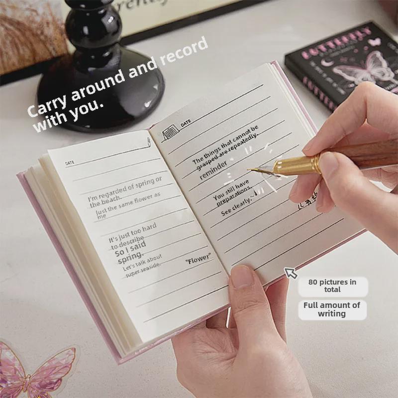 A7 Kapsesní zápisník Dream Butterfly - Mini, Přenosný, Vysoce hodnotný design pro dívky a studenty
