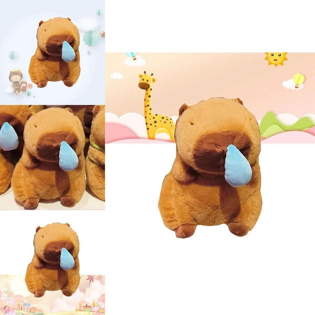 Cute Nose-picking Capybara Plush Toy Pullable And Vibrating Pendant With Cartoon Character 35cm