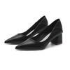 55 Temperament Pointed Thick Heel Shallow Mouth High Heels with Skirt Soft Leather Two Wear Single Shoes Women's Niche Design Sense