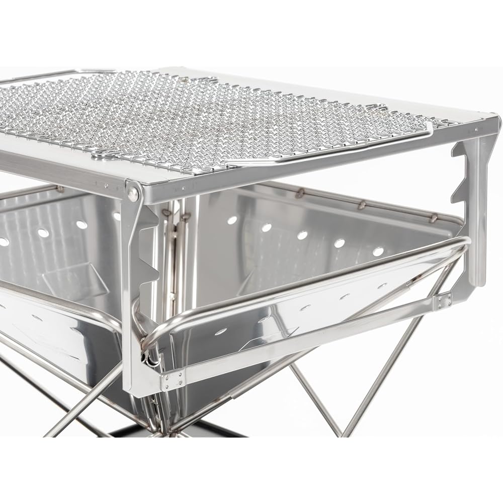 Snow Peak Grill Bridge L ST-032GBR for Fire Pit, Durable Steel Construction, Portable Design