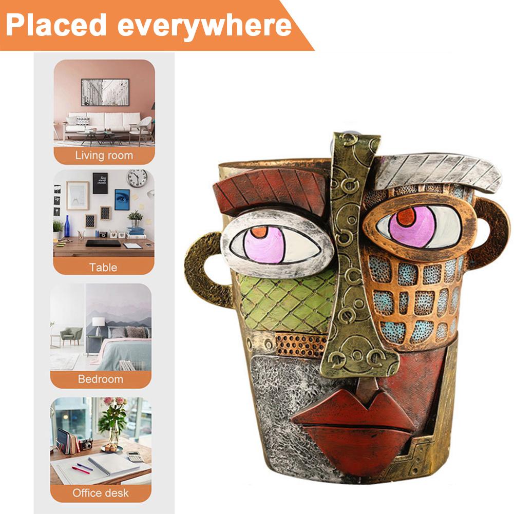 Face Flower Pot Head Planter Resin Abstract Beauty Face Potted Plant Container Green Plant Potted Flower Basket for Garden Decor