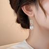 Korean Exquisite Imitation Pearl Tassel Drop Earring For Women Shiny Zircon Flower Leaf Long Ear Line Geometric Earring Jewelry