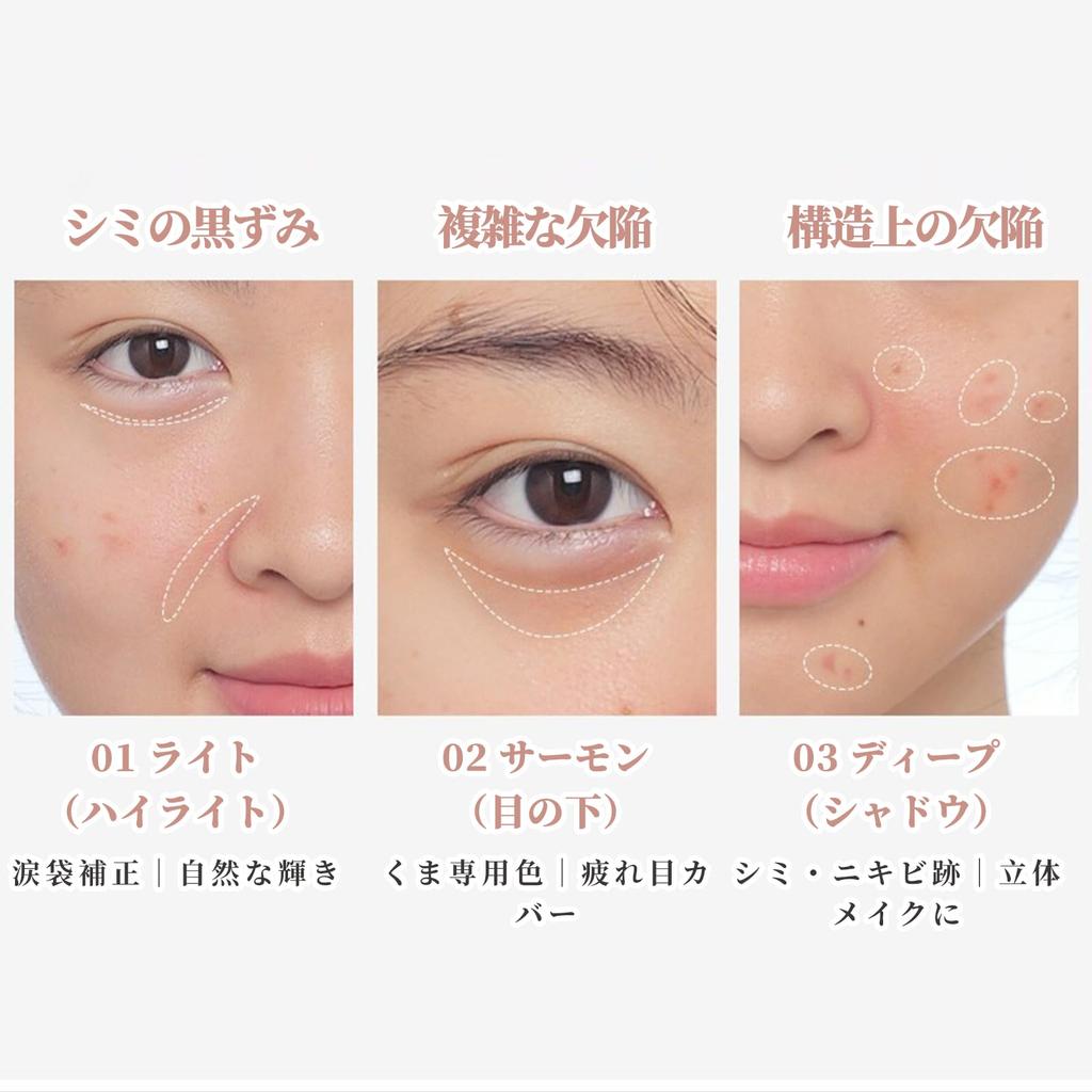 SWEET NIGHT Concealer Tone Full Suitable for All Portable Makeup Perfect for Quick Lightweight Texture with Excellent Adhesion Palette, 3-Color Set,
