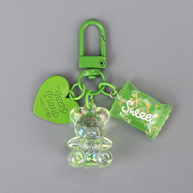 Desene animat Bling Heart Bear Animal Bomboane Breloc Breloc pentru iubitorii de prieteni Drăguț Creativ Geantă Mașină Căști Cutie Accesorii pentru chei