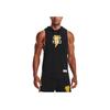 Under Armour Project Black Adam Project Rock Solid Color Printed Letter Drawstring Hooded Sports Casual Sleeveless Vest Men vest 1377748-001