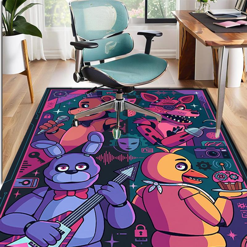 Five Nights at Freddy's Muster Teppich, Innen-/Außenmatte, für Picknick, Spielzimmer, Schlafzimmer, Büro, Wohnzimmer, Heimdeko Teppich, Geburtstagsgeschenk
