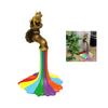Frosch Regenbogen Wasserhahn Ornament Harz Garten Dekorative Tier Regenbogen Wasserhahn Statue Handwerk für Außenbereich