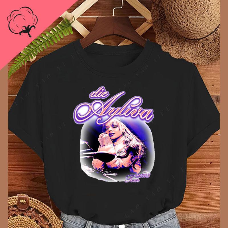 GerUnisexy Singer Grunge Style Die Ayliva Tour 2025 Graphic TShirt Summer Cotton Fans Gift Y2k Clothes Women Tee Unisex T Shirts